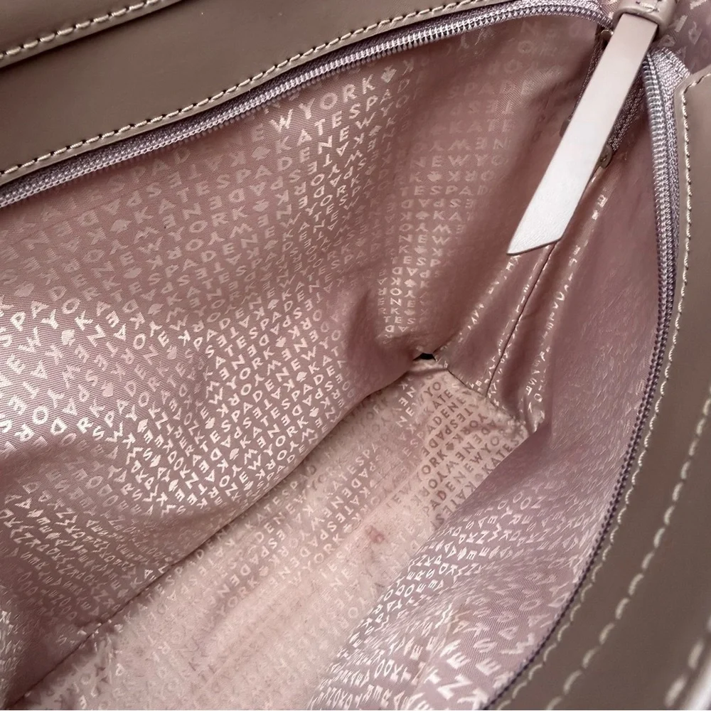 Kate Spade New York Kearny Street Grecia Tote Bag Purse in Taupe Leather
